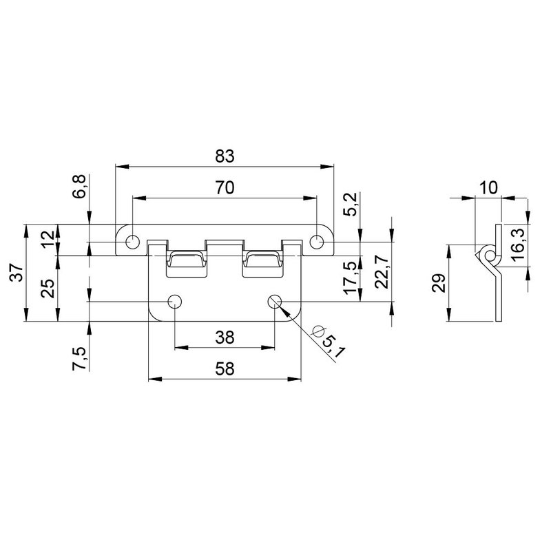 2252 Groot uitneemscharnier