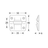 2508 Medium opbouw stopscharnier