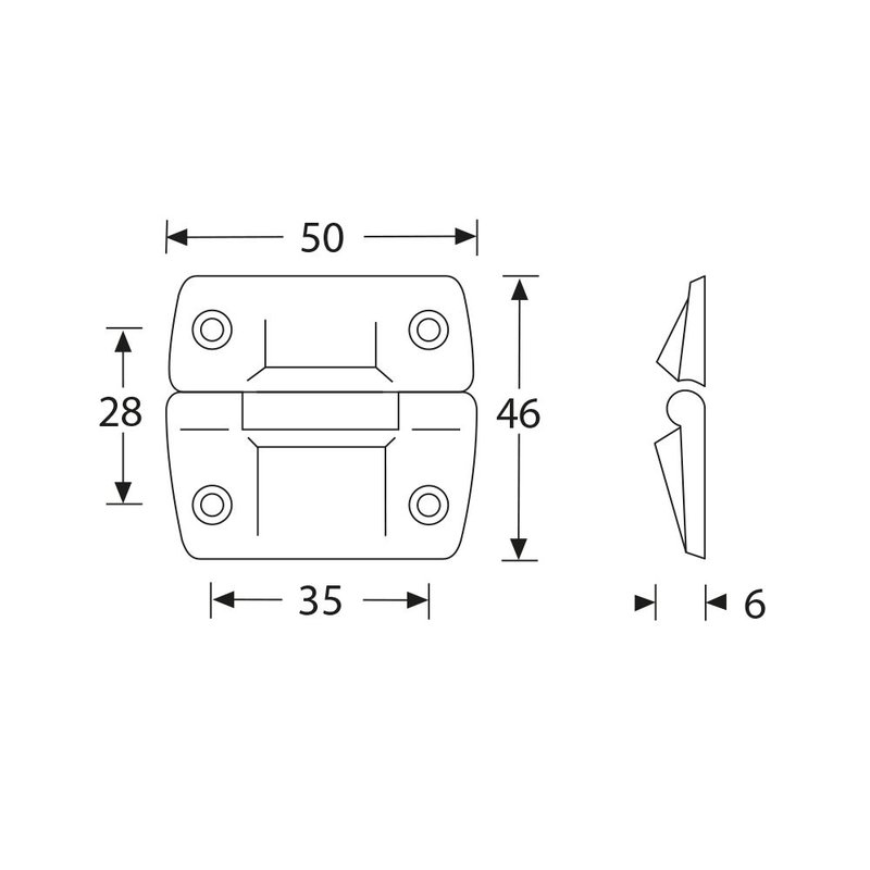 2508 Medium opbouw stopscharnier
