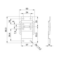 2526 Groot opbouw stopscharnier