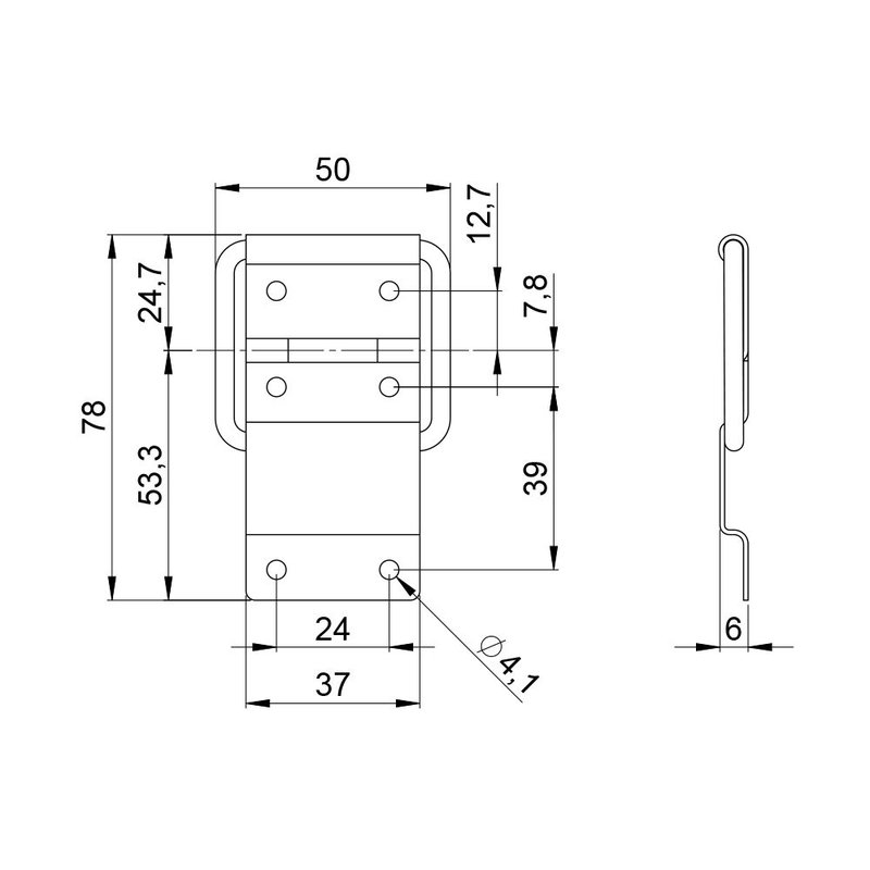 2528 Medium opbouw stopscharnier
