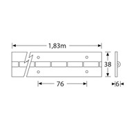 2605 Pianoscharnier 38mm x 91cm