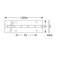 2606 Pianoscharnier 51mm x 91cm