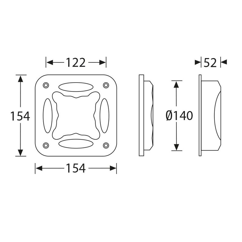3403 Inbouwhandvat vierkant