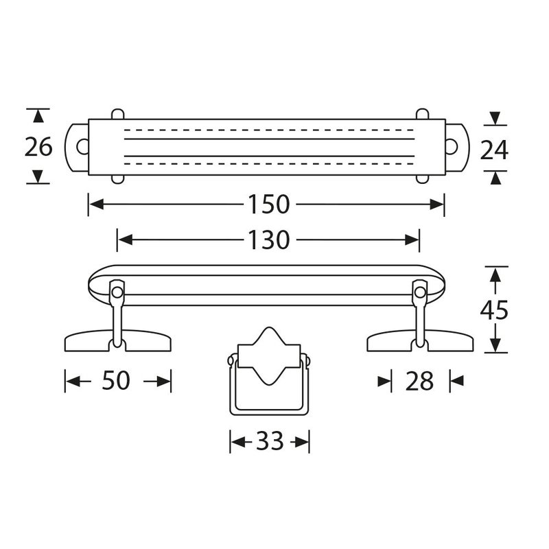 3416 Opbouw koffer handvat leer