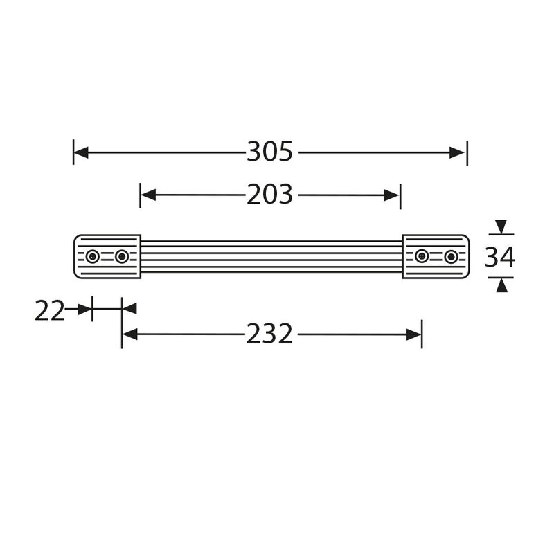 3426 Opbouw koffer handvat 300mm