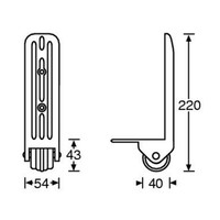 3782 Opbouw flightcase wiel met beschermstrip