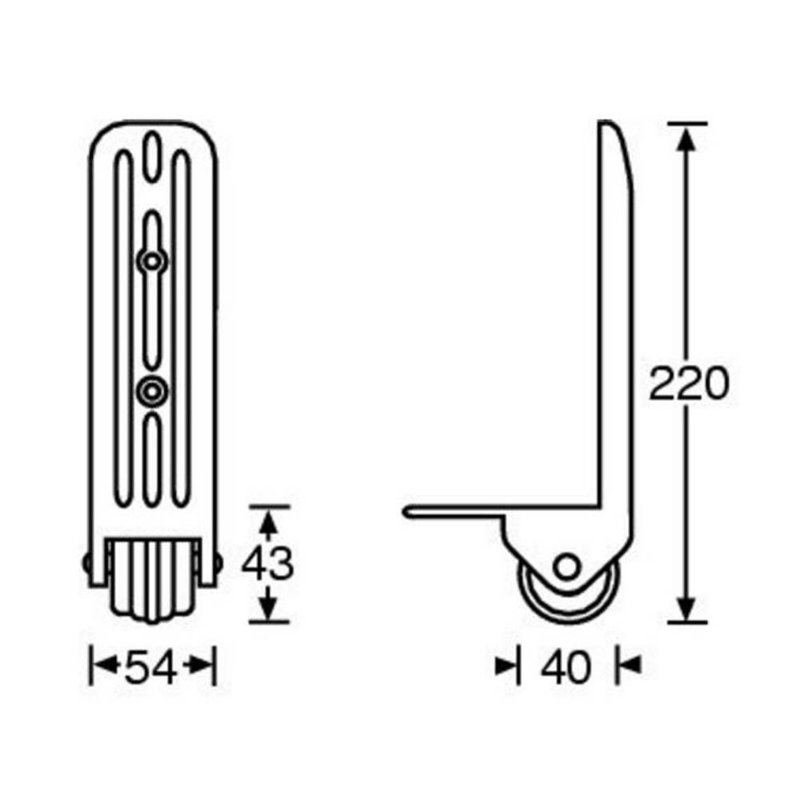 3782 Opbouw flightcase wiel met beschermstrip