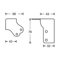 Adam Hall 4155 Platte hoek groot met overzethoek 4155 Platte hoek groot met overzethoek