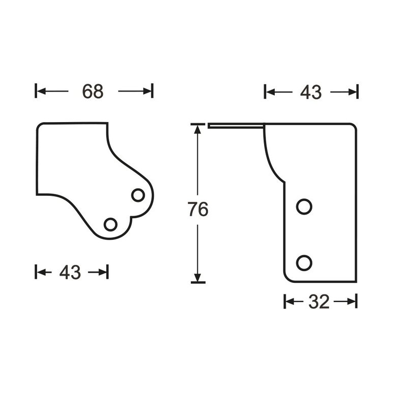 Adam Hall 4155 Platte hoek groot met overzethoek 4155 Platte hoek groot met overzethoek