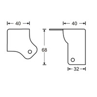 4160 Platte hoek groot met overzethoek