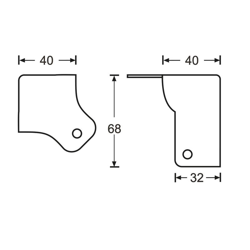 4160 Platte hoek groot met overzethoek