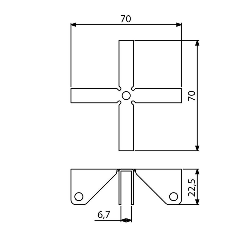 4271 Kruishoek 6,7mm