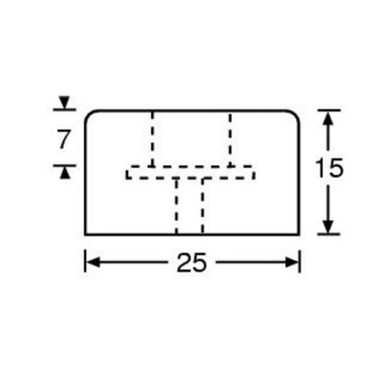 4904 Rubber voetje 25x15mm