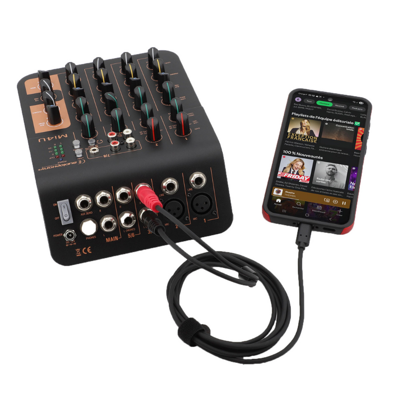 Hilec USB-C naar 2x 6,35 mm jack male kabel 2 m USB-C naar 2x 6,35 mm jack male kabel 2 m