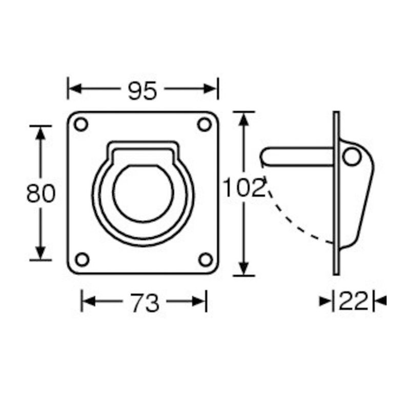 5801 D-Ring ophangbeugel zilver