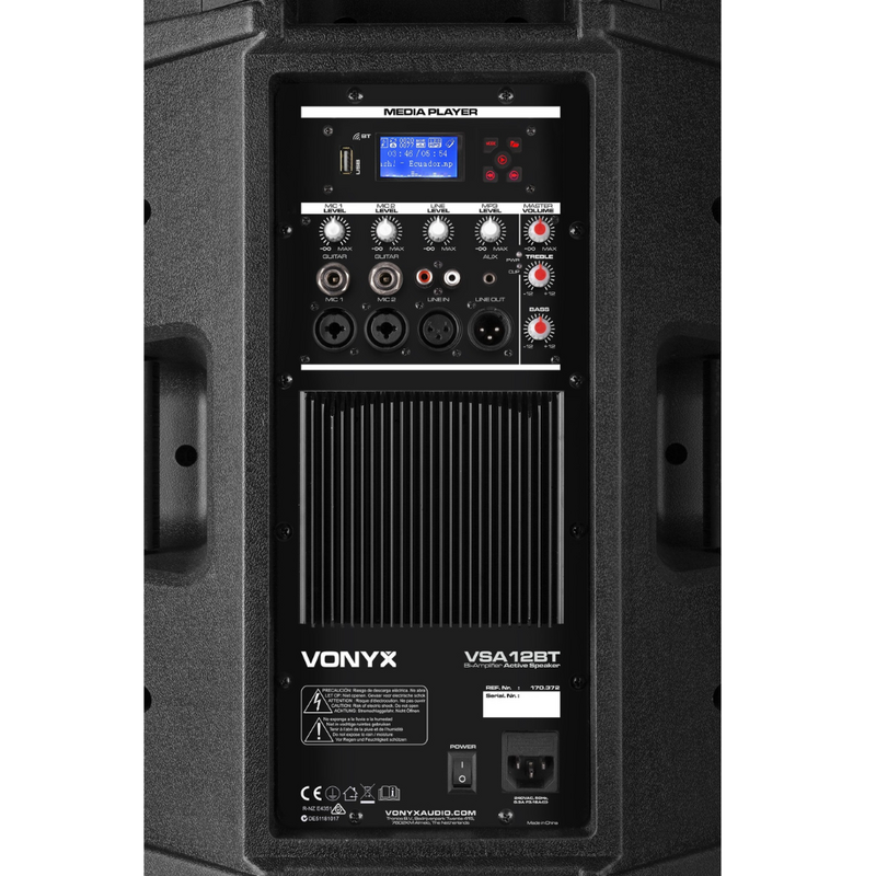 Vonyx VSA12BT actieve speaker met BT & USB 12 inch bi-amplified 800W VSA12BT actieve speaker met BT & USB 12 inch bi-amplified 800W