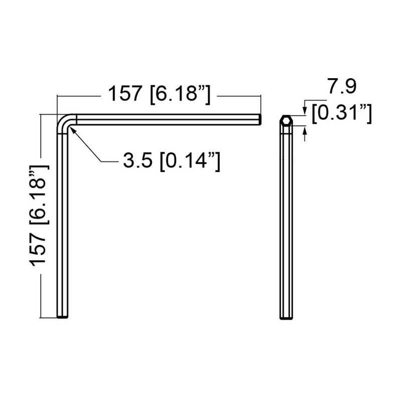 Inbussleutel voor paneelsluitingen