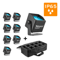 8x BBP44 verticale LED par + AC420 flightbag