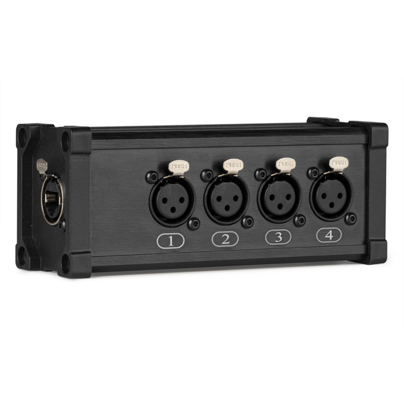 CX187 Splitter box 4x 3p XLR female naar CAT