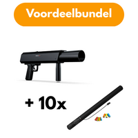 MagicFX Deejay Shotgun confettishooter + 10x Electric Confetti Cannon 80cm multicolour Deejay Shotgun confettishooter + 10x Electric Confetti Cannon 80cm multicolour
