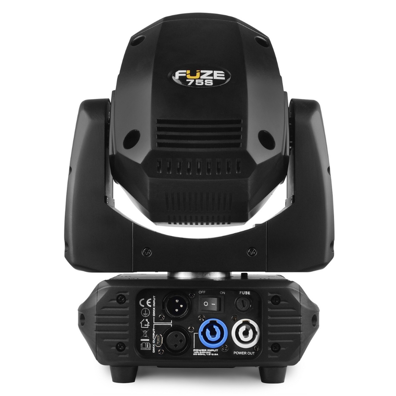 2x Fuze75S LED Spot moving head met flightcase