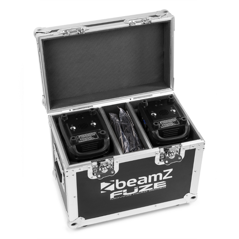 2x Fuze75S LED Spot moving head met flightcase