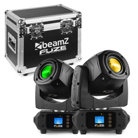 2x Fuze75S LED Spot moving head met flightcase