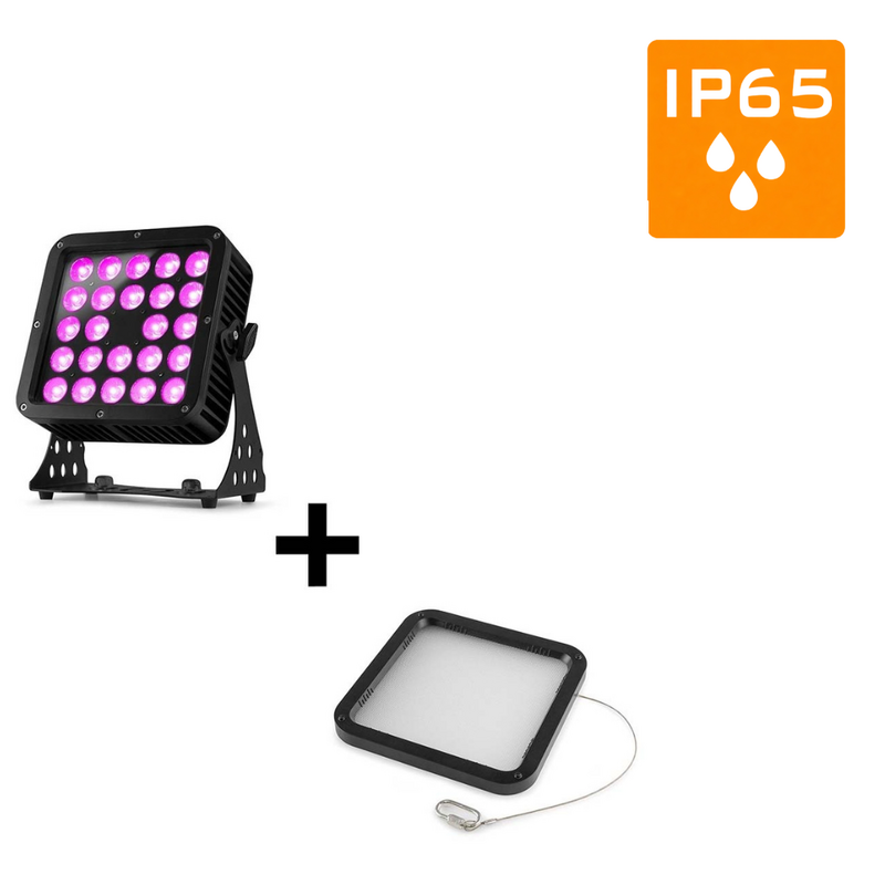 StarColor205 LED flood light voor buiten 24x 10W RGBA IP65 + Beamz StarColor200/205 filter