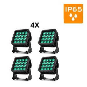 BeamZ 4x StarColor135 LED flood light voor buiten 16x 8W RGBA IP65