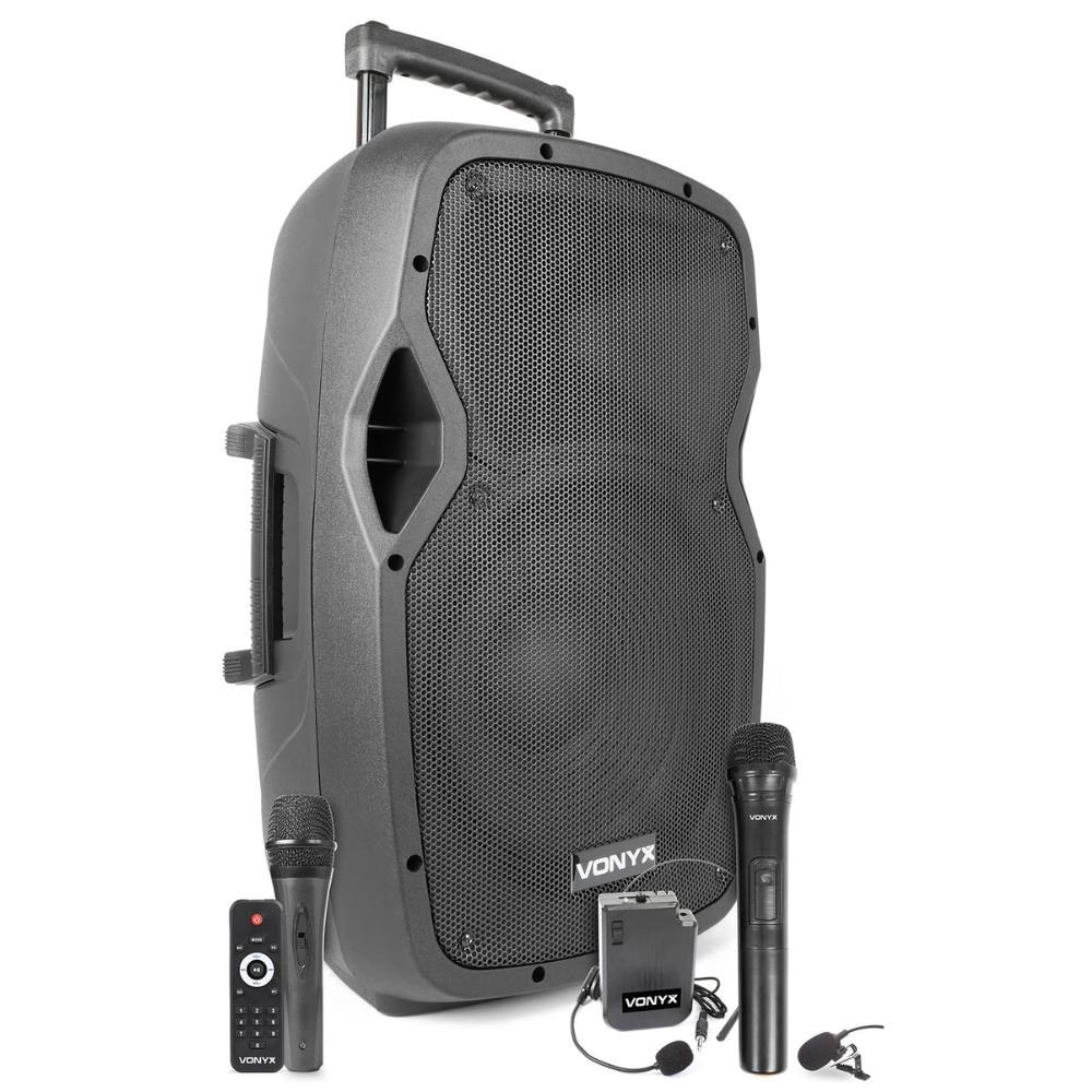 Vonyx AP1200PA Mobiele geluidsinstallatie met 3 microfoons