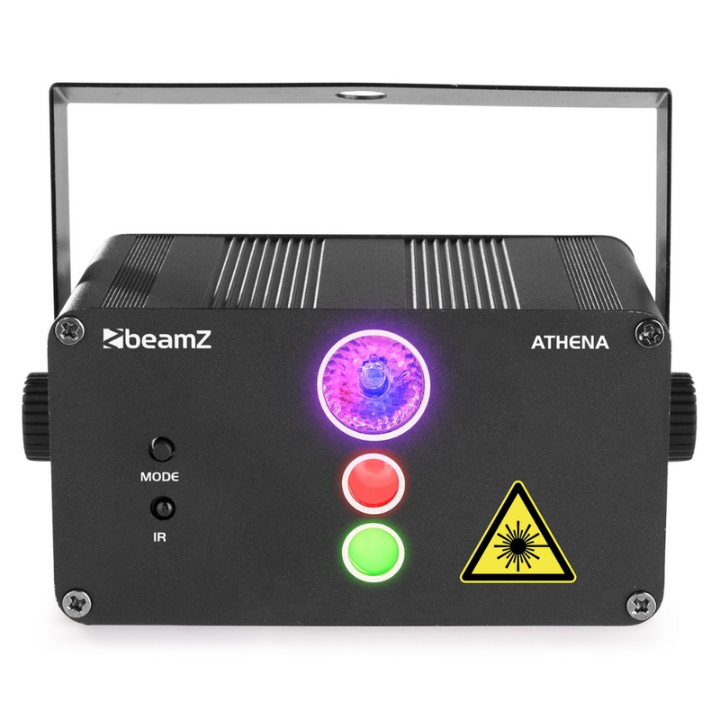 Athena RG Gobo Laser met accu en LED rood/groen