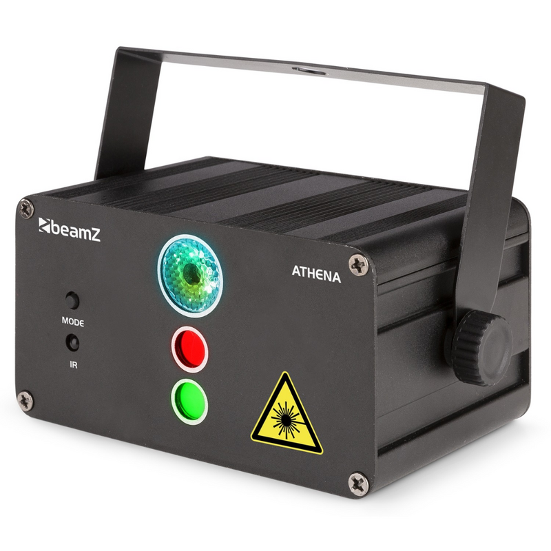 Athena RG Gobo Laser met accu en LED rood/groen
