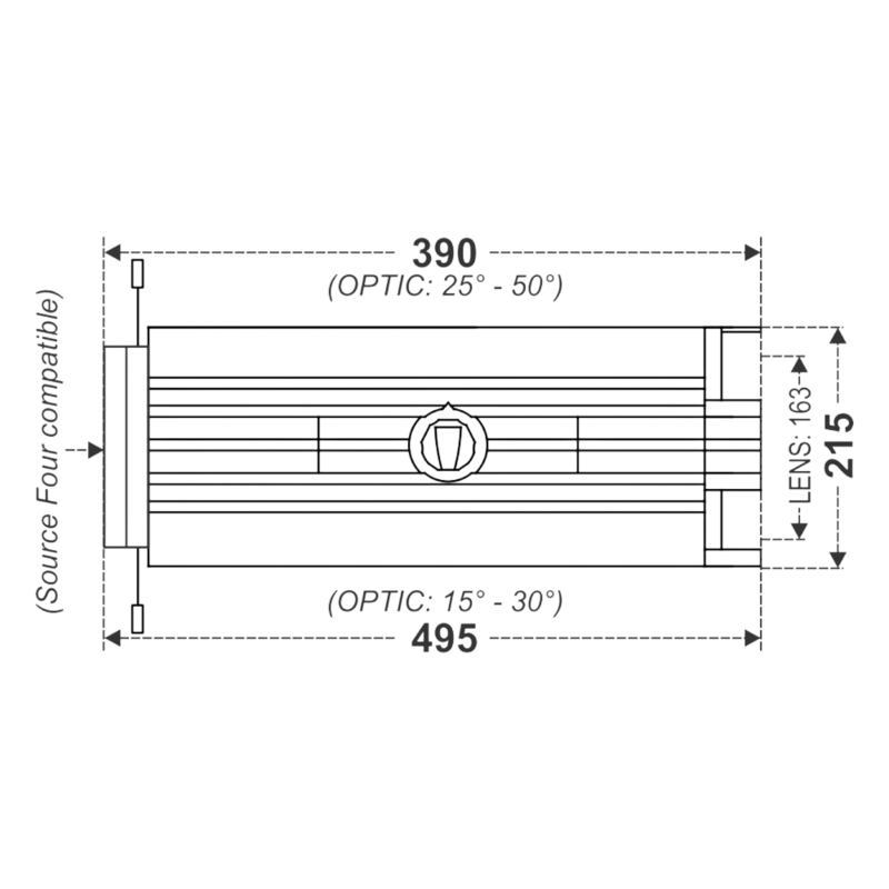 Zoomoptiek 25° tot 50° voor de BT-PROFILE160/250/500TW/LED ENGINE