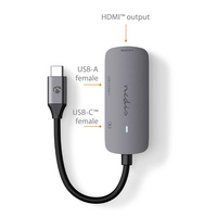 USB Multi-Port Adapter USB-C naar HDMI & USB-A/C grijs