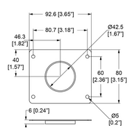 L2470-2/MBZ Afdekplaat voor L2470, L2471 & L2472 zilver