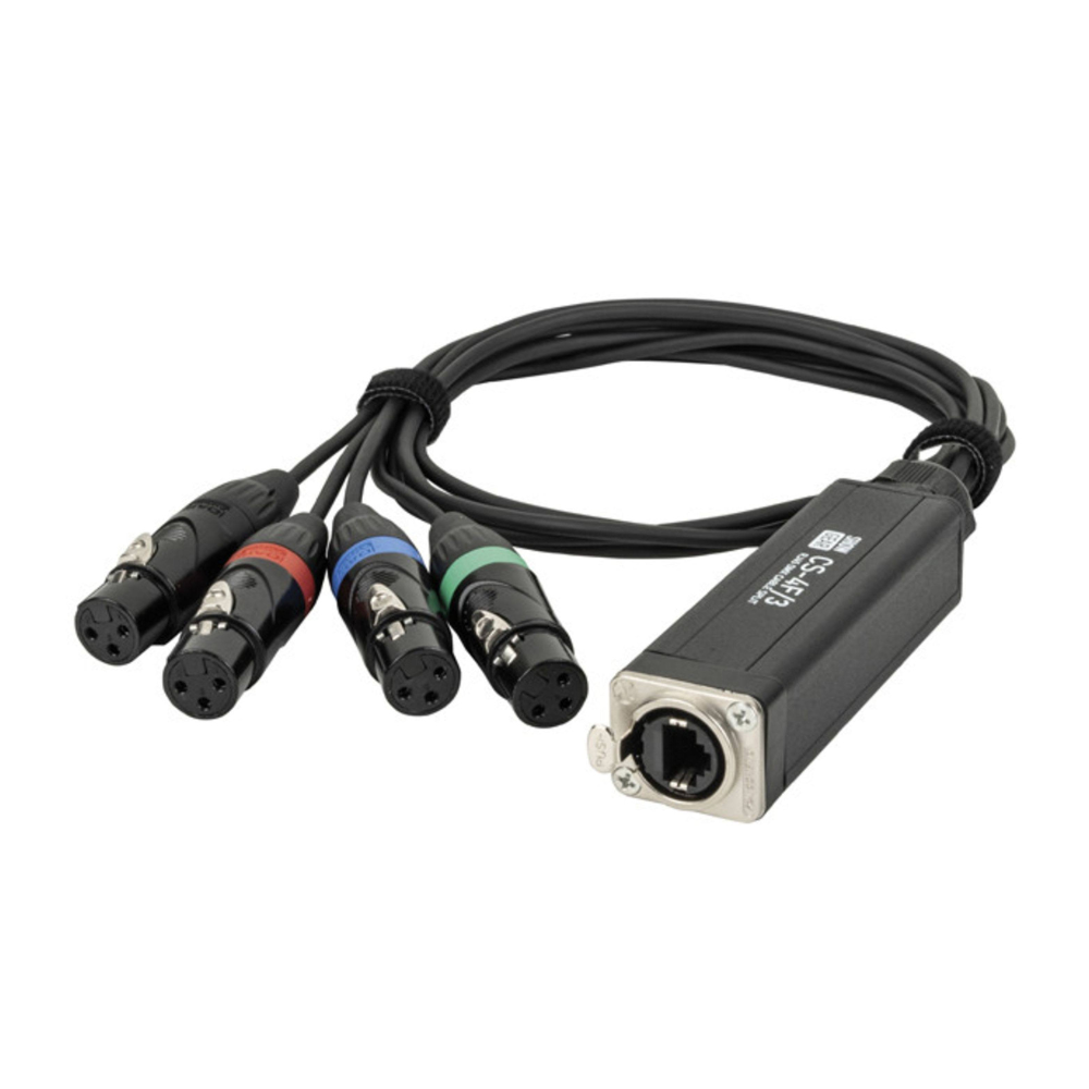 Showgear CS-4F/3 Kabelsplitter 4x DMX female naar 1x RJ45 male