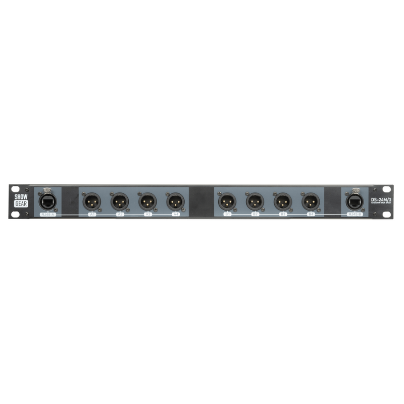 DS-24M/3 DMX Rack Split 8x XLR naar 2x RJ45