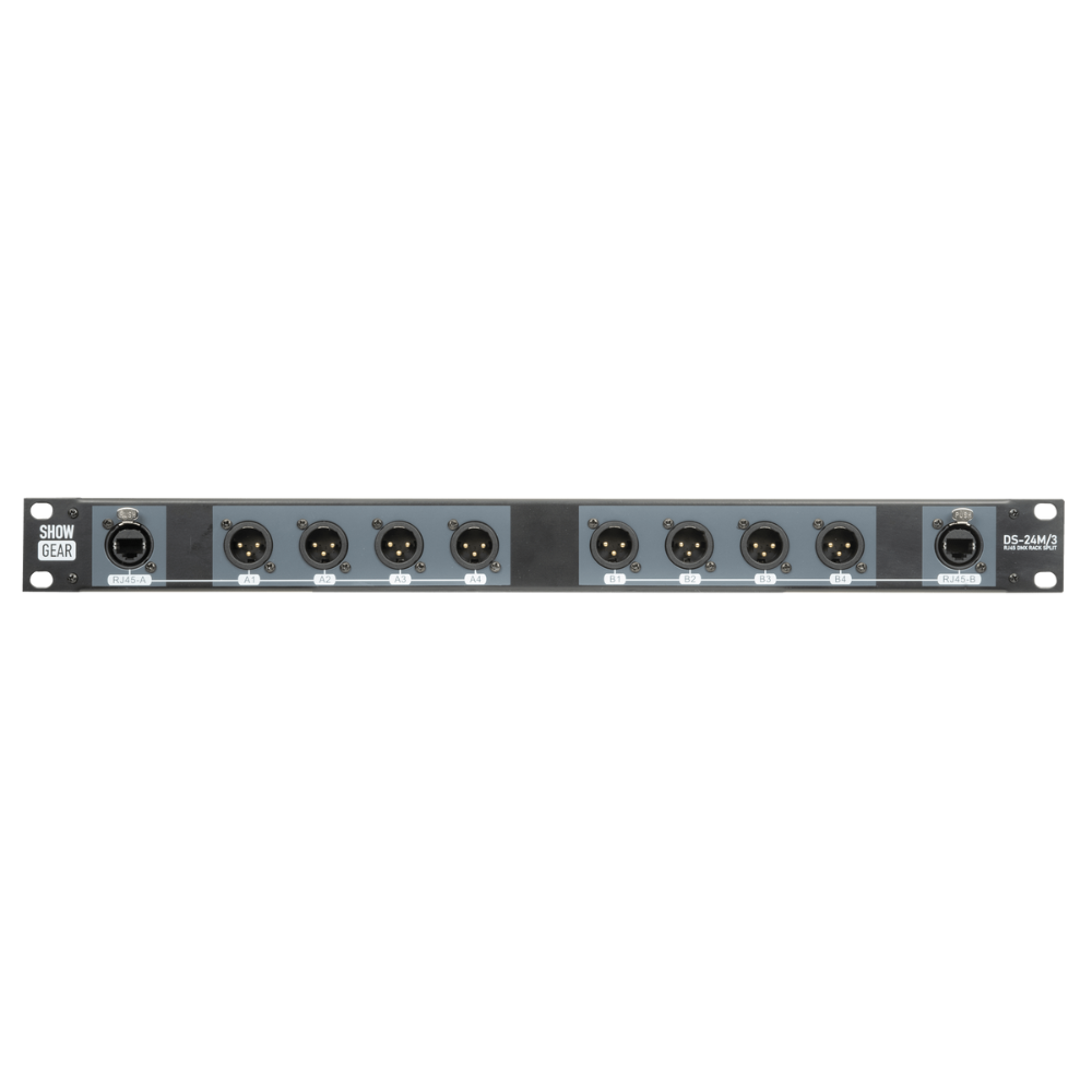Showgear DS-24M/3 DMX Rack Split 8x XLR naar 2x RJ45