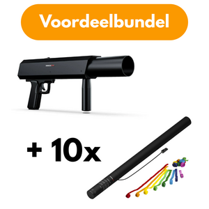 Deejay Shotgun confettishooter + 10x Electric Streamer Cannon 80cm multicolour