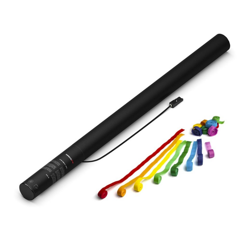 Deejay Shotgun confettishooter + 10x Electric Streamer Cannon 80cm multicolour