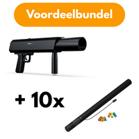 Deejay Shotgun confettishooter + 10x Electric Confetti Cannon 80cm multicolour