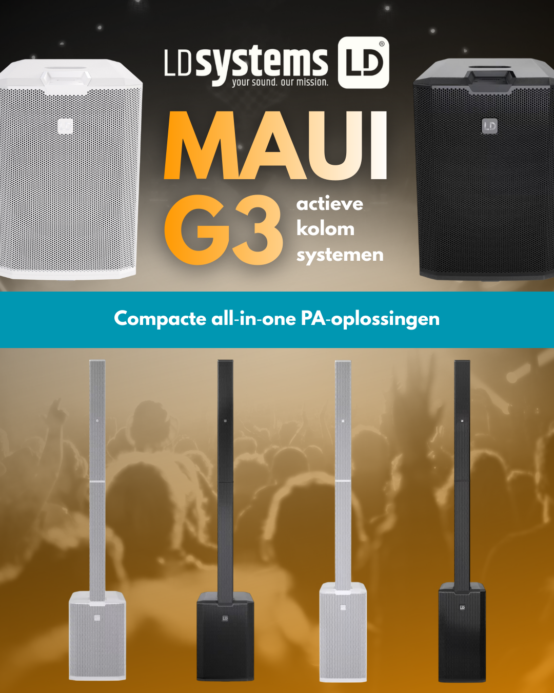 LD Systems MAUI G3‑serie – compacte all‑in‑one PA‑oplossingen