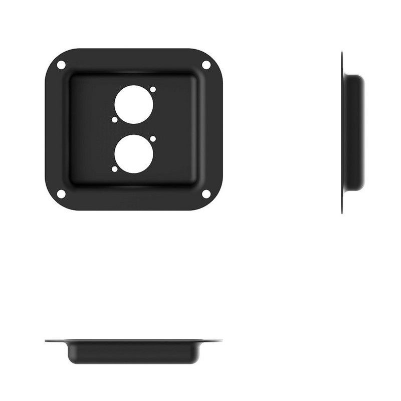 Inbouwschotel 2x D-Size zwart