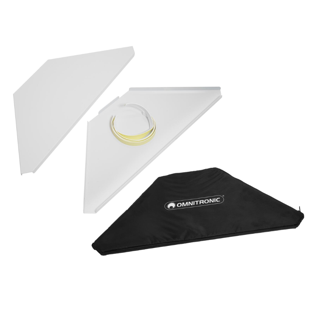 Omnitronic Hoekplaten Wit voor DJ booths met tas set (2 stuks)