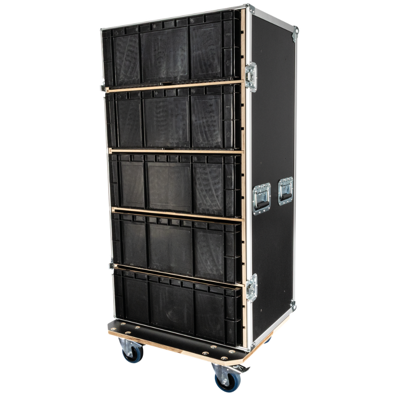Storage Case 1 Flightcase met 5 kratten