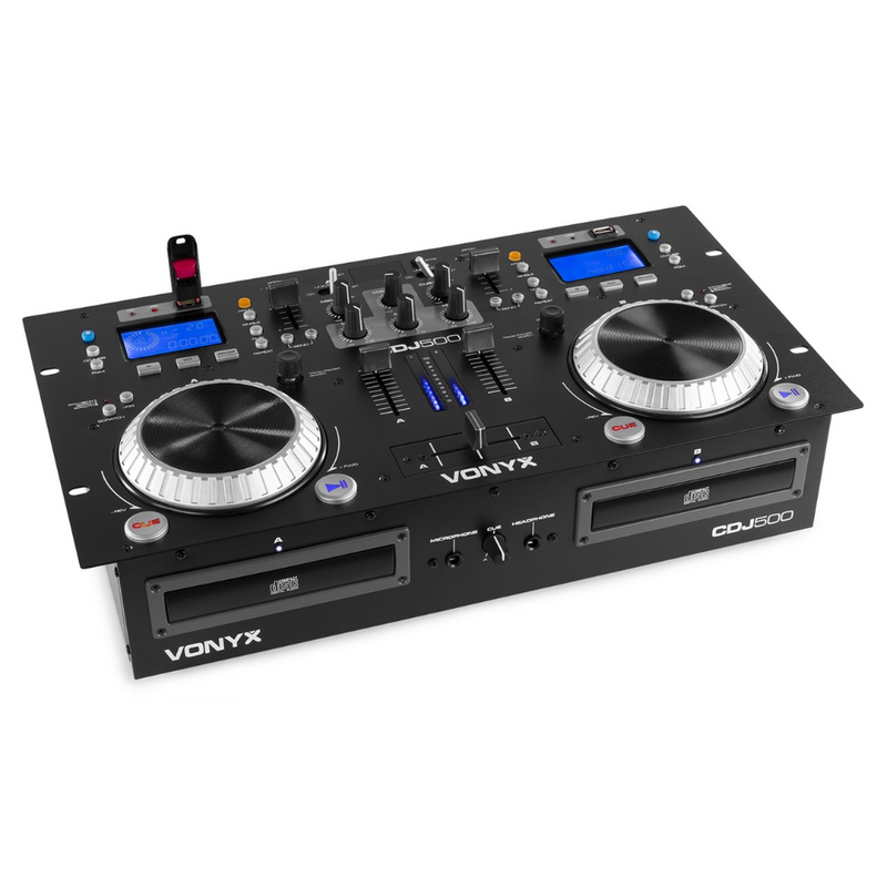 CDJ500 Dubbele speler met versterker CD/MP3/USB/BT