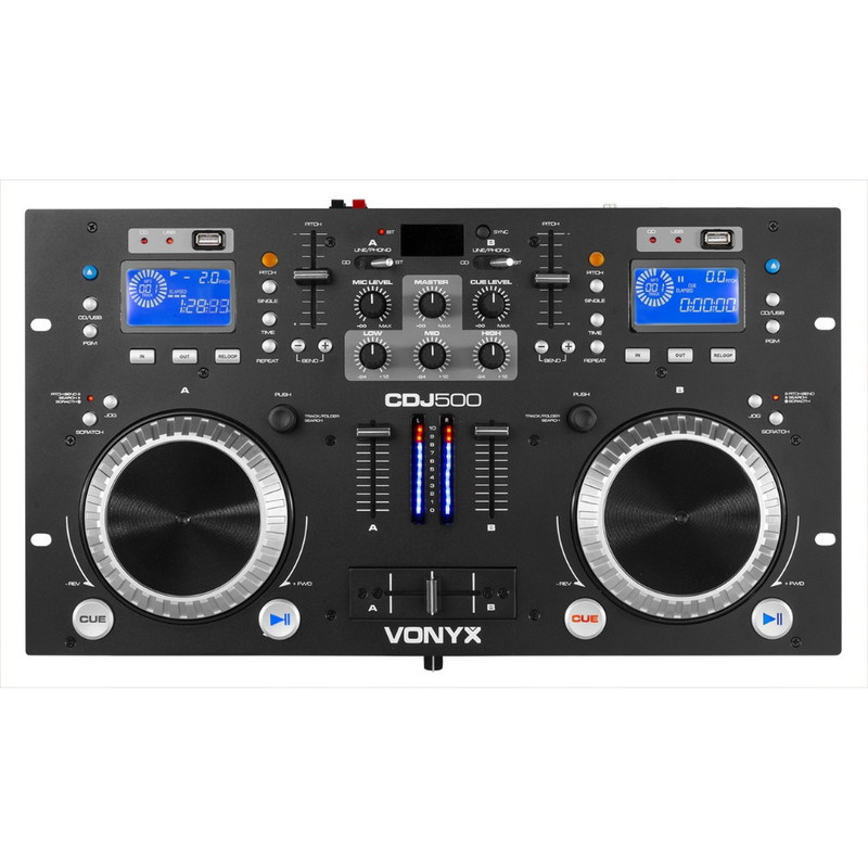 CDJ500 Dubbele speler met versterker CD/MP3/USB/BT