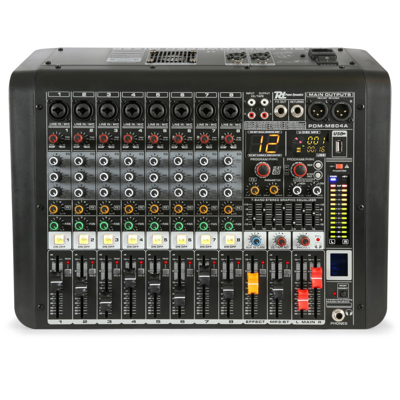 PDM-M804A 8-Kanaals studiomixer met versterker