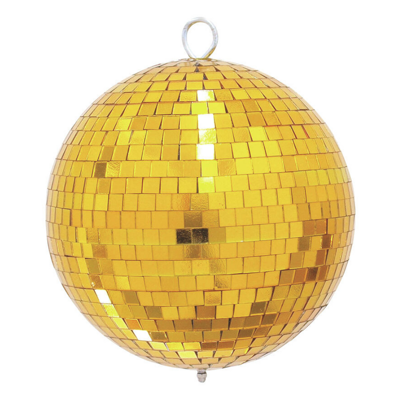 Spiegelbol 20cm spiegeltjes 10x10mm goud